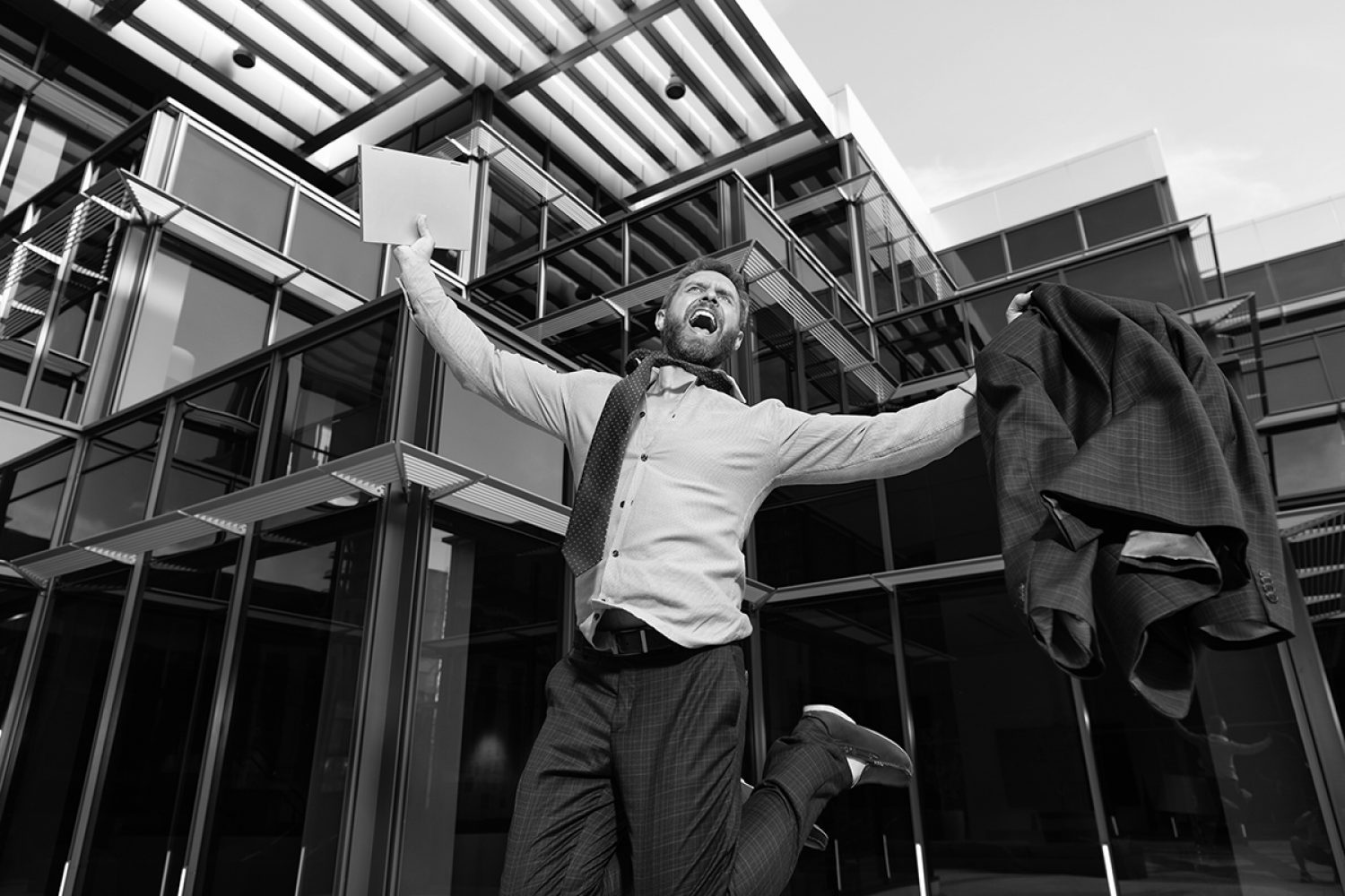 business success. successful boss jump. excited entrepreneur jumping. business excitement. man expressing positivity. professional bearded ceo celebrating success. mature businessman feel happiness.