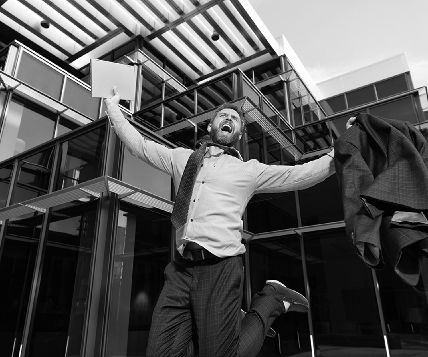 business success. successful boss jump. excited entrepreneur jumping. business excitement. man expressing positivity. professional bearded ceo celebrating success. mature businessman feel happiness.